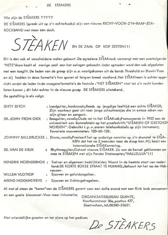 Biografie van De Stèakers