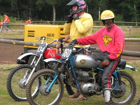 NK motorcrosswedstrijd voor oldtimer crossmotoren op cross circuit de Heksenpas