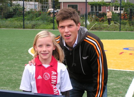 Opnamen promotiefilm voor de gemeente Bronckhorst op het Cruyff Court ´Klaas-Jan Huntelaar Veld´ in Hummelo