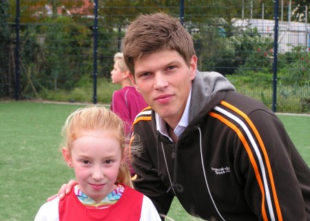 Opnamen promotiefilm voor de gemeente Bronckhorst op het Cruyff Court ´Klaas-Jan Huntelaar Veld´ in Hummelo