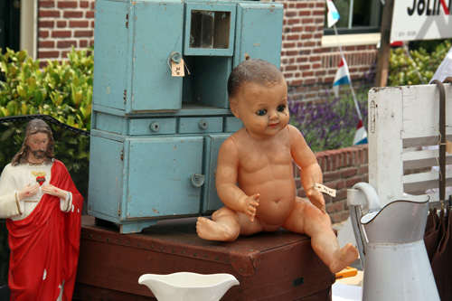 Brocante markt tijdens Vive la France in Hummelo